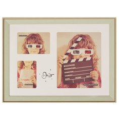 Фоторамка пластик с паспарту на 3 фото 9х13, 10х15, 20х25 см "Звезда" 37х50 см 2791933 Сима ленд