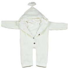 Комбинезон для новорожденных АЙШАХ-KIDS с капюшоном , подкладкой Х/Б, белый, размер 62 (24)