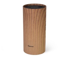 Подставка для кухонных ножей 11x22см круглая, цвет ДЕРЕВО (пластик) Fissman