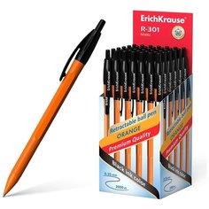 Ручка шариковая автоматическая ErichKrause R-301 Orange Matic 0.7, цвет чернил черный (в коробке по 50 шт.)