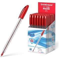 Ручка шариковая ErichKrause U-108 Classic Stick 1.0, Ultra Glide Technology, цвет чернил красный (в коробке по 50 шт.)