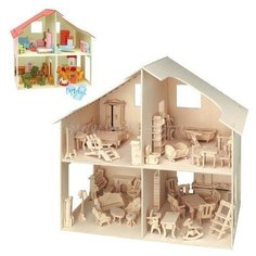 Набор для творчества-заготовка из фанеры Кукольный дом с мебелью Pebaro 880