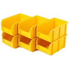 Пластиковый ящик Стелла-техник V-2-К6-желтый , 234х149х120мм, комплект 6 штук