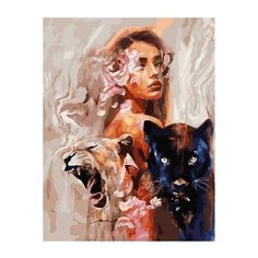 Картина по номерам Paintboy GX38508 "Девушка с пантерой" 40х50 см