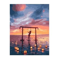 Картина по номерам Paintboy PK11127 "Водные фонарики на закате" 40х50 см