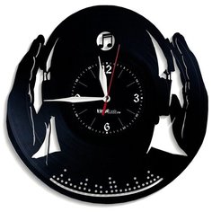 Настенные часы из виниловой пластинки "Наушники" №3 Vinyl Lab