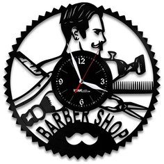 Настенные часы из виниловой пластинки "Барбершоп" №10 Vinyl Lab