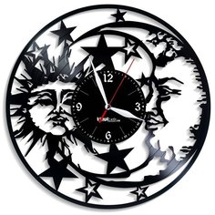 Настенные часы из виниловой пластинки "Солнце и луна" Vinyl Lab