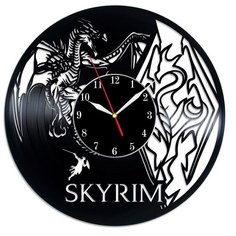 Настенные часы из виниловой пластинки "Skyrim" Vinyl Lab