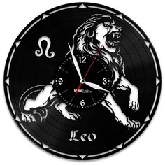 Настенные часы из виниловой пластинки "Знак зодиака "Лев" Vinyl Lab