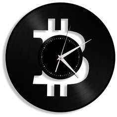 Настенные часы из виниловой пластинки "Bitcoin" Vinyl Lab