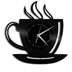 Настенные часы из виниловой пластинки "Чашка кофе" Vinyl Lab