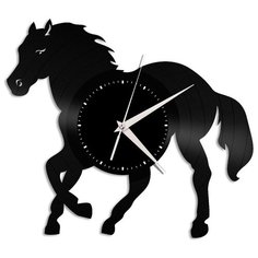 Настенные часы из виниловой пластинки "Конь" №1 Vinyl Lab