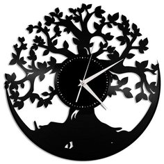 Настенные часы из виниловой пластинки "Дерево" №1 Vinyl Lab