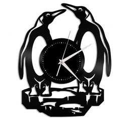 Настенные часы из виниловой пластинки "Пингвины" Vinyl Lab