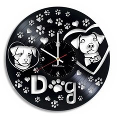 Настенные часы из виниловой пластинки "Dog" Vinyl Lab