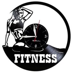 Настенные часы из виниловой пластинки "Fitness" №1 Vinyl Lab