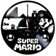 Настенные часы из виниловой пластинки "Super Mario" №1 Vinyl Lab
