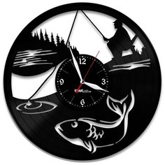 Настенные часы из виниловой пластинки "Рыбалка" №6 Vinyl Lab