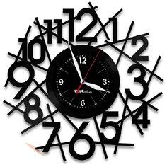 Настенные часы из виниловой пластинки "Цифры" №3 Vinyl Lab