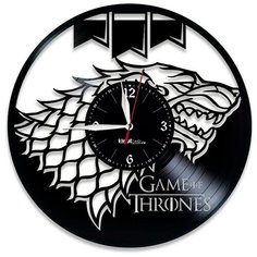 Настенные часы из виниловой пластинки "Герб Старков" Vinyl Lab