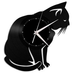 Настенные часы из виниловой пластинки "Кот" №1 Vinyl Lab