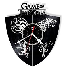 Настенные часы из виниловой пластинки "Игра Престолов" №2 Vinyl Lab