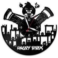 Настенные часы из виниловой пластинки "Angry Birds" Vinyl Lab