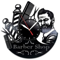 Настенные часы из виниловой пластинки "Барбершоп" №3 Vinyl Lab