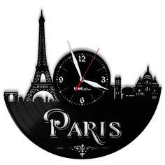Настенные часы из виниловой пластинки "Париж" №3 Vinyl Lab