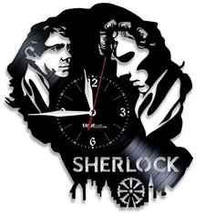 Настенные часы из виниловой пластинки "Шерлок" №4 Vinyl Lab