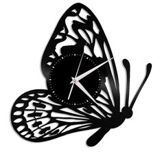 Настенные часы из виниловой пластинки "Бабочка" Vinyl Lab