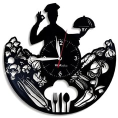 Настенные часы из виниловой пластинки "Шеф-повар" Vinyl Lab