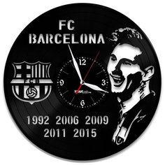 Настенные часы из виниловой пластинки "ФК Барселона" №1 Vinyl Lab