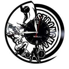 Настенные часы из виниловой пластинки "Стронгмен" Vinyl Lab
