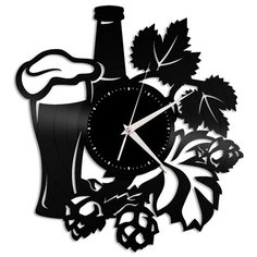 Настенные часы из виниловой пластинки "Пиво" №2 Vinyl Lab