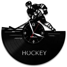 Настенные часы из виниловой пластинки "Хоккей" №4 Vinyl Lab