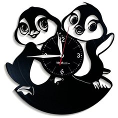 Настенные часы из виниловой пластинки "Пингвины" №2 Vinyl Lab