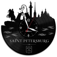Настенные часы из виниловой пластинки "Санкт-Петербург" №2 Vinyl Lab