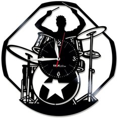 Настенные часы из виниловой пластинки "Барабанщик" Vinyl Lab