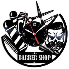 Настенные часы из виниловой пластинки "Барбершоп" №4 Vinyl Lab