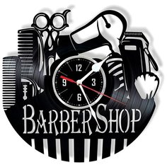 Настенные часы из виниловой пластинки "Барбершоп" №1 Vinyl Lab