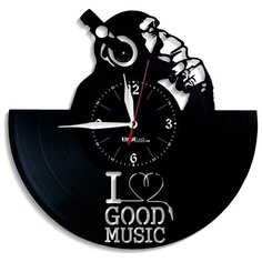 Настенные часы из виниловой пластинки "Good Music" №1 Vinyl Lab