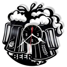 Настенные часы из виниловой пластинки "Пиво" №1 Vinyl Lab