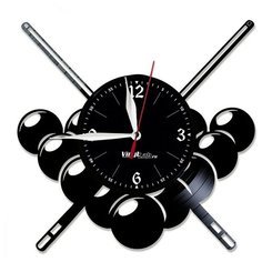 Настенные часы из виниловой пластинки "Бильярд" №1 Vinyl Lab