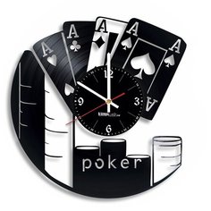 Настенные часы из виниловой пластинки "Покер" Vinyl Lab