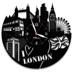Настенные часы из виниловой пластинки "Лондон" Vinyl Lab