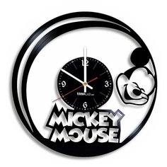 Настенные часы из виниловой пластинки "Микки Маус" №3 Vinyl Lab