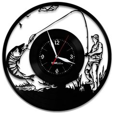 Настенные часы из виниловой пластинки "Рыбалка" №5 Vinyl Lab