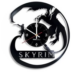 Настенные часы из виниловой пластинки "Skyrim" №2 Vinyl Lab